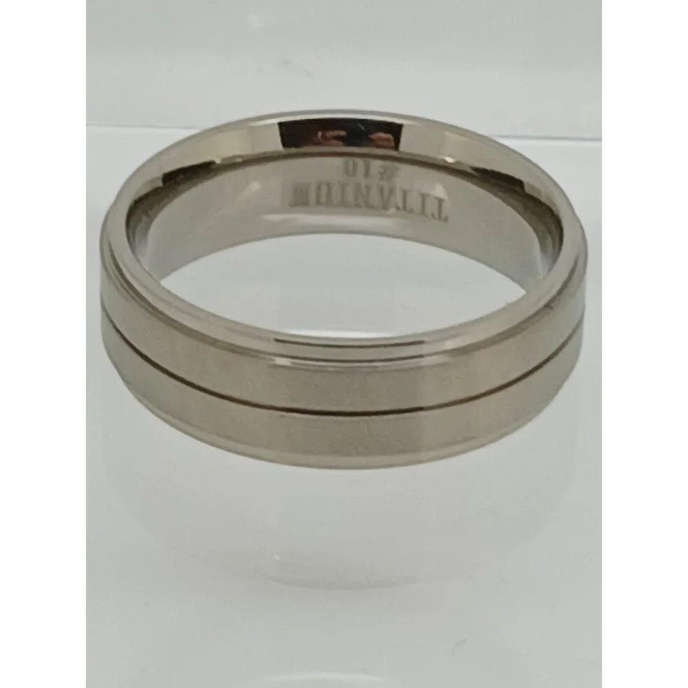 Vintage Titanium Men's 7mm Band Ring Size 10 Brushed Polished New Old‎ Stock Y2K
